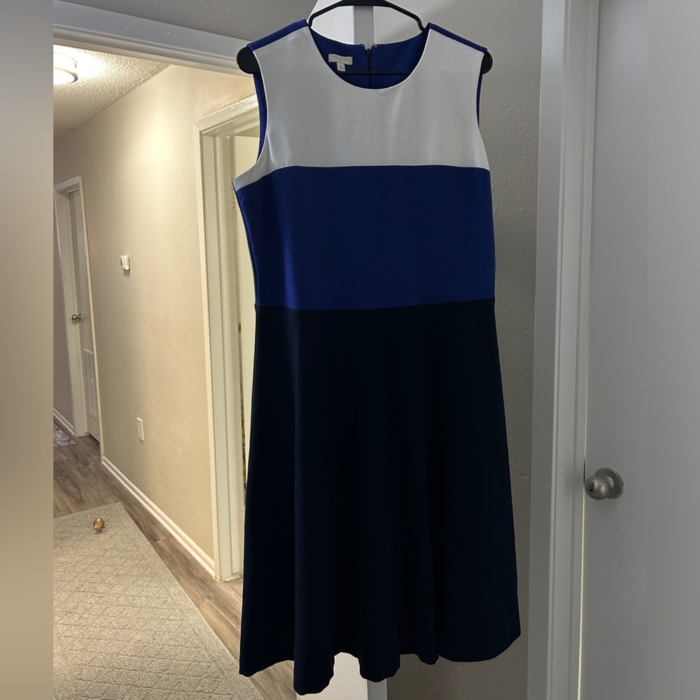 Talbots Colorblock blue and black semi formal dress